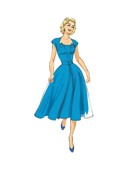 Patrón de vestido y cinturón - Butterick 6211