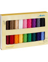Estuche de 18 hilos para bordar Mettler Polysheen 200m