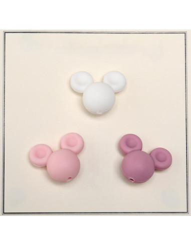 Cuentas de silicona Mickey para sonajeros, sujetachupetes para bebé