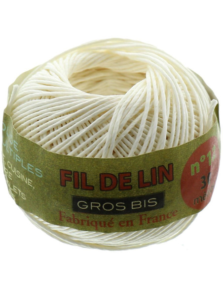 Hilo de lino al chino grueso bis N° 12 - Crudo