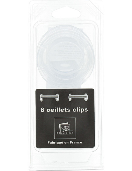 Lote de 8 ojales para cortinas Ø44 mm - Transparentes - Transparente
