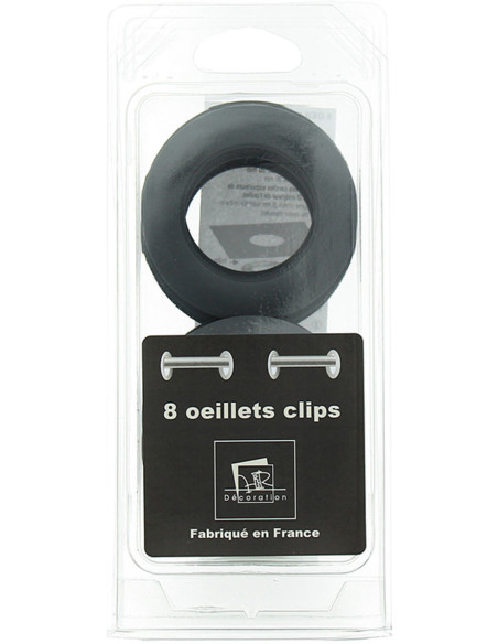 Lote de 8 ojales para cortinas Ø44 mm - Mate - Gris