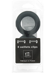 Lote de 8 ojales para cortinas Ø44 mm - Mate - Negro 2