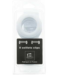 Lote de 8 ojales para cortinas Ø44 mm - Mate - Blanco 2
