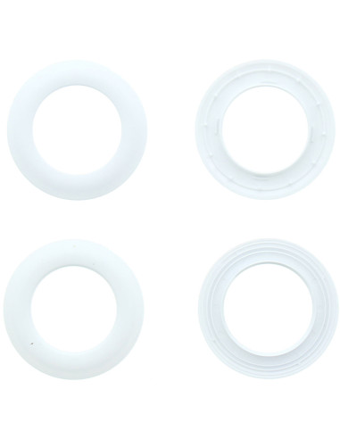 Lote de 8 ojales para cortinas Ø44 mm - Mate - Blanco