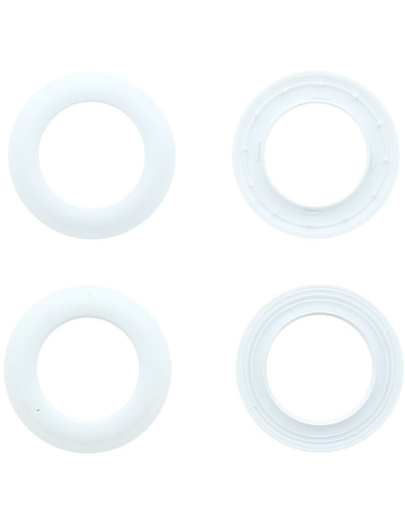 Lote de 8 ojales para cortinas Ø44 mm - Mate - Blanco