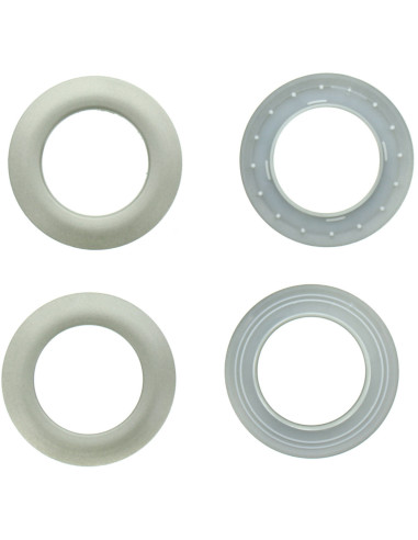 Lote de 8 ojales para cortinas Ø44 mm - Satinados - Plata clara