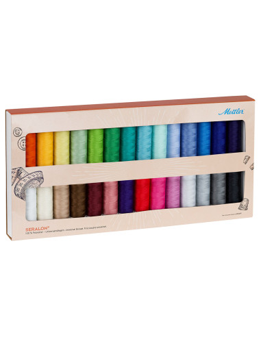 Caja de 28 hilos de coser de poliéster 200m Mettler ®