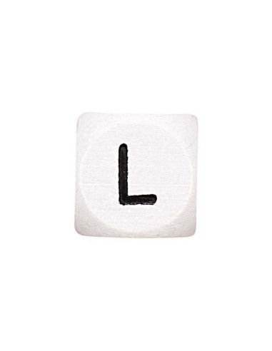 Perla letra alfabeto cubo de madera blanca