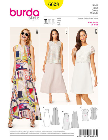 Patrón de vestido - Burda 6628