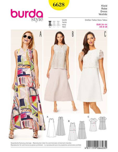 Patrón de vestido - Burda 6628
