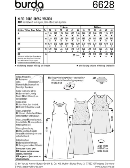 Patrón de vestido - Burda 6628
