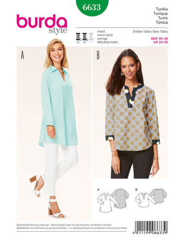 Patrón de túnica - Burda 6633