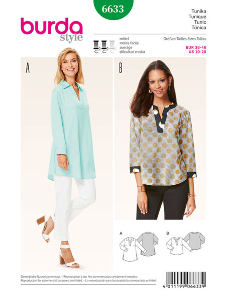 Patrón de túnica - Burda 6633