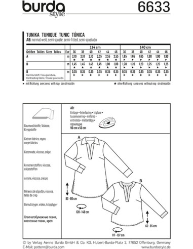 Patrón de túnica - Burda 6633