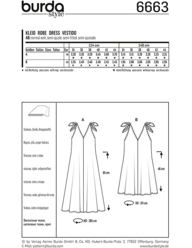 Patrón de vestido - Burda 6663