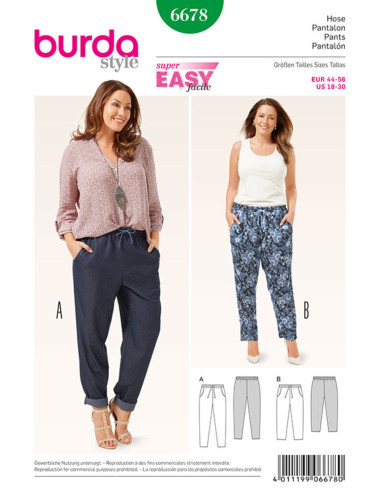 Patrón de pantalón - Burda 6678
