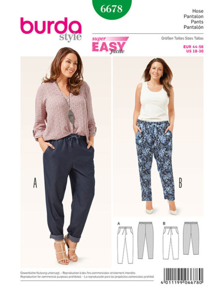 Patrón de pantalón - Burda 6678