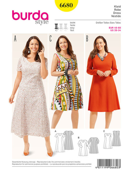 Patrón de vestido - Burda 6680