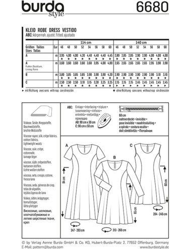 Patrón de vestido - Burda 6680