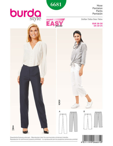 Patrón de pantalón - Burda 6681