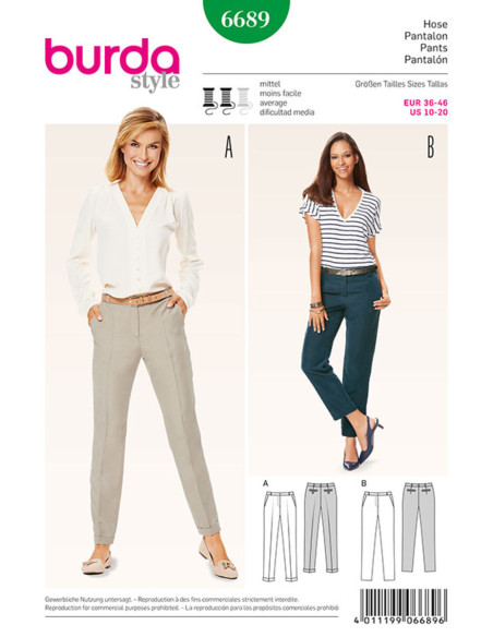 Patrón de pantalón - Burda 6689