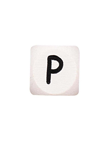Perla letra alfabeto cubo de madera blanca