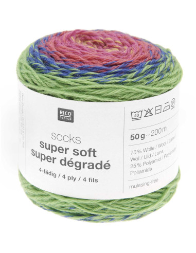 Laine à chaussettes Socks Super Soft Dégradé Rico Design