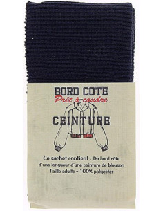 Bajo de chaqueta con ribete de punto - Azul marino