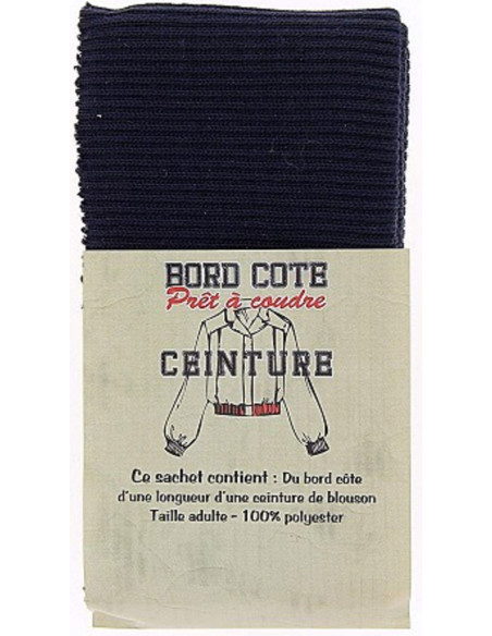 Bajo de chaqueta con ribete de punto - Azul marino