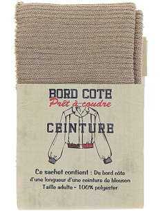 Parte inferior de la chaqueta con ribete de punto - Beige
