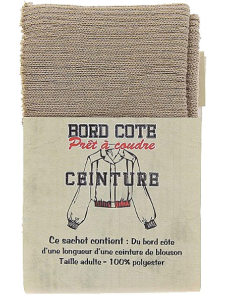 Parte inferior de la chaqueta con ribete de punto - Beige