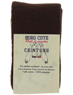 Bajo de chaqueta con ribete de punto - Marrón