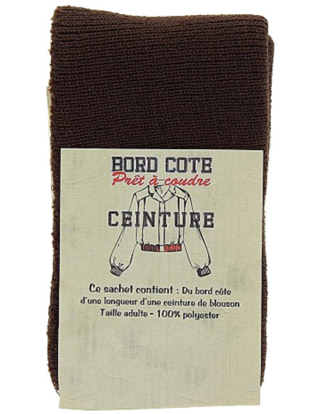 Bajo de chaqueta con ribete de punto - Marrón