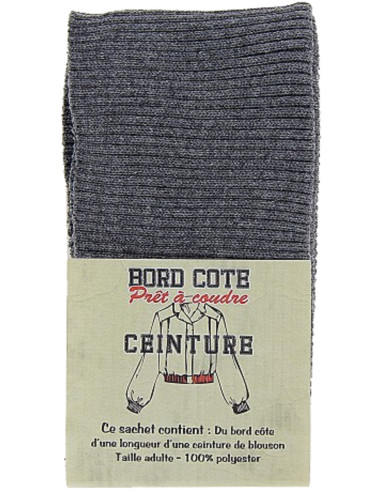 Bajo de chaqueta con ribete de punto - Gris