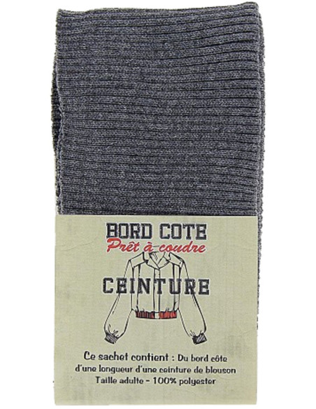 Bajo de chaqueta con ribete de punto - Gris