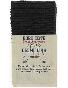 Bajo de chaqueta con borde de canalé - Negro