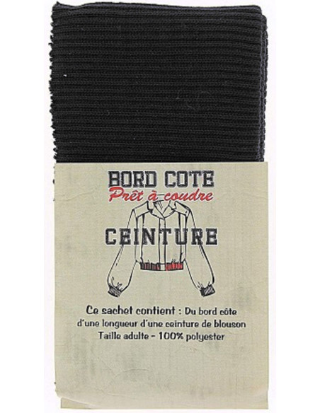 Bajo de chaqueta con borde de canalé - Negro