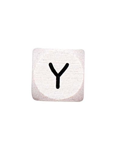 Perla letra alfabeto cubo de madera blanca