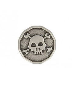 Botón de metal con calavera - Plata 2