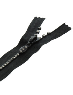 Cremallera no separable - Strass negro 2