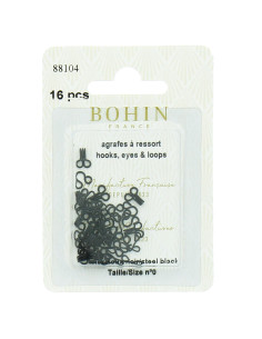 Grapas de metal con resortes Bohin - Negro 2