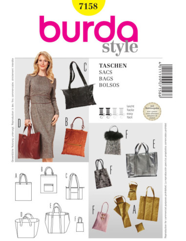 Patrón de bolsos - Burda 7158