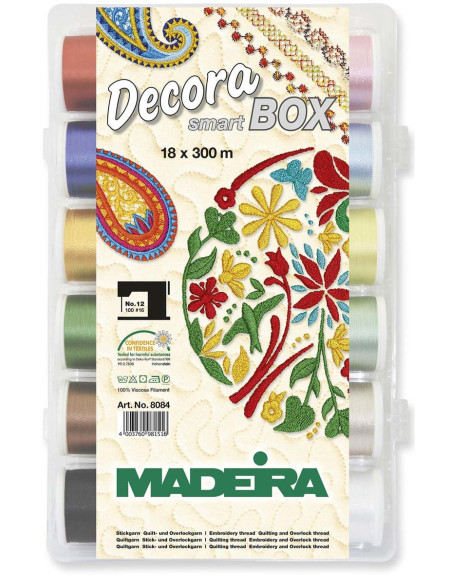 Maletín de hilos para bordar SmartBox Decora n° 12 Madeira