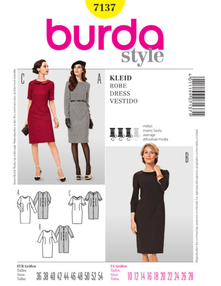 Patrón de vestido - Burda 7137