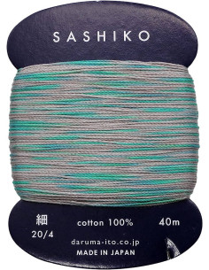 Hilo sashiko Daruma Kasuri multicolor 2 colores 40 m 2