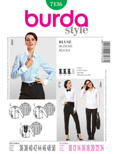 Patrón de blusa - Burda 7136