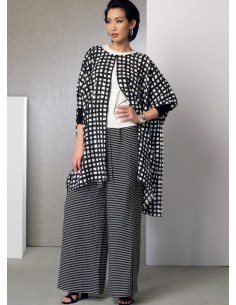 Patrón de poncho, top, short y pantalón - Vogue 9191