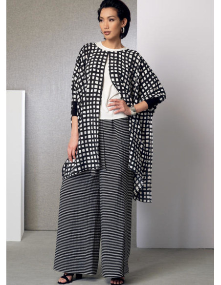 Patrón de poncho, top, short y pantalón - Vogue 9191