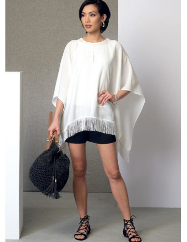 Patrón de poncho, top, short y pantalón - Vogue 9191